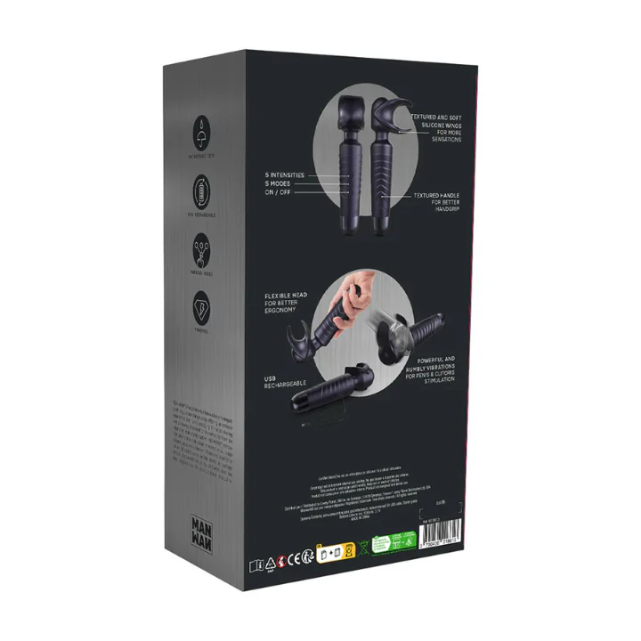MAN WAND Evo 2-in-1 Wand & Frenulum Stimulator - Crescendo Black Plum - Image 5