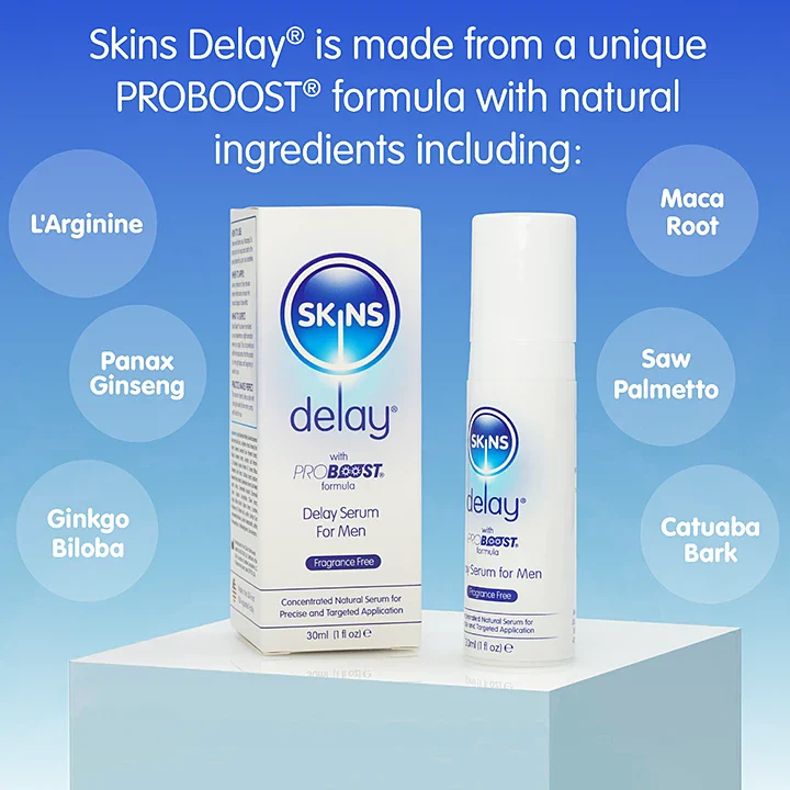 Skins Natural Delay Serum 30ml (Fragrance Free) - Image 5