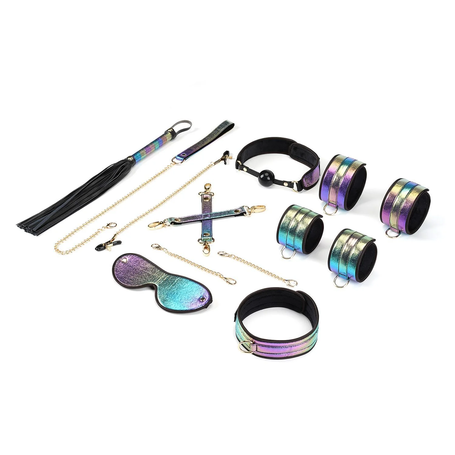 Vivid Rainbow 8pcs Set- Purple Glossy Soft Bondage Set - Image 2