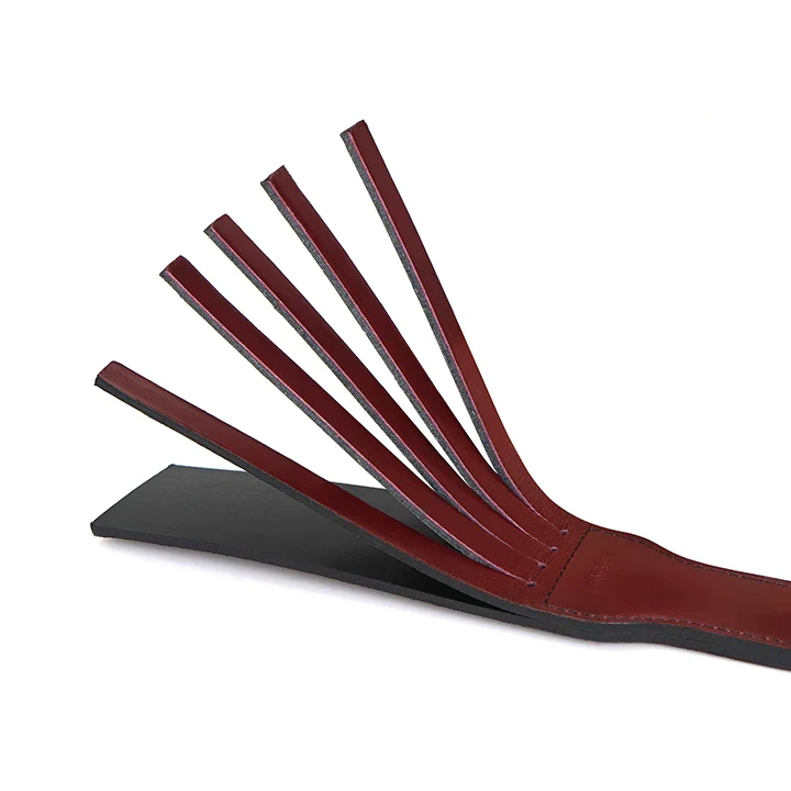 Wine Red - Leather Split Tawse Paddle - Image 5