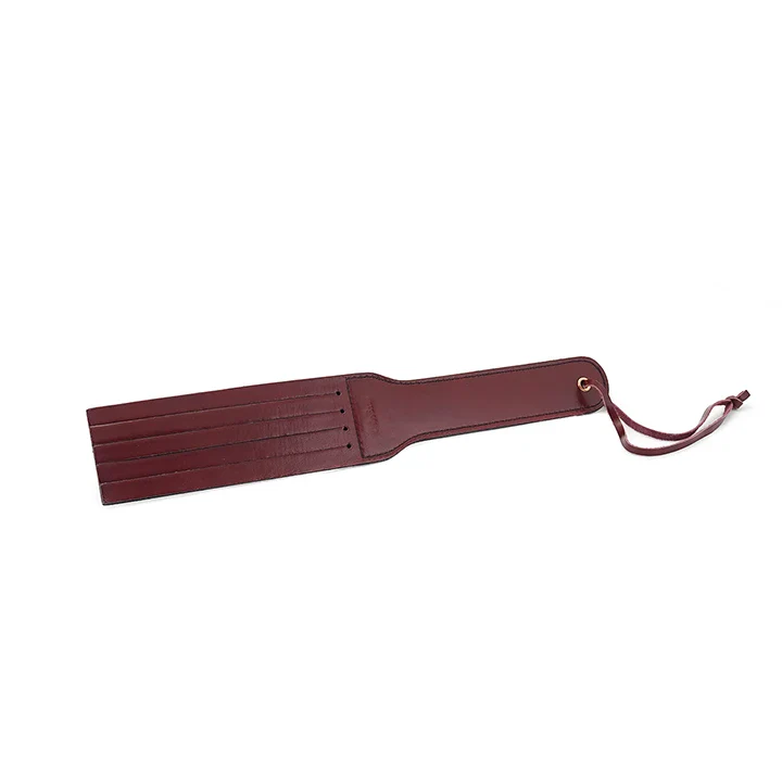 Wine Red - Leather Split Tawse Paddle - Image 8